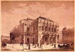 Az Operaház épülete. V. A. Paar fametszete Kronstein rajzáról. Országos Széchényi Könyvtár Színháztörténeti Tár